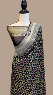Khaddi Georgette Banarasi Saree - water zari - The Handlooms