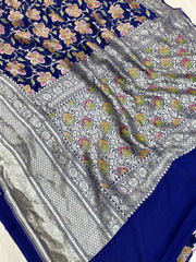 Khaddi Georgette Handloom Banarasi Saree - The Handlooms