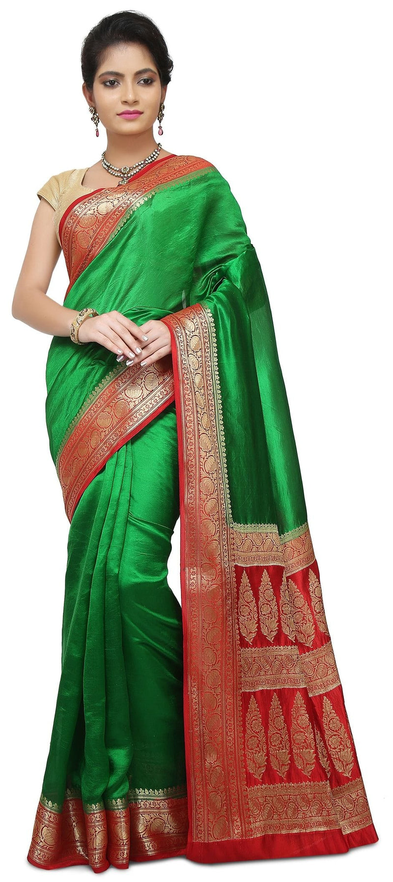 Pure Dupion Silk Banarasi Saree - The Handlooms
