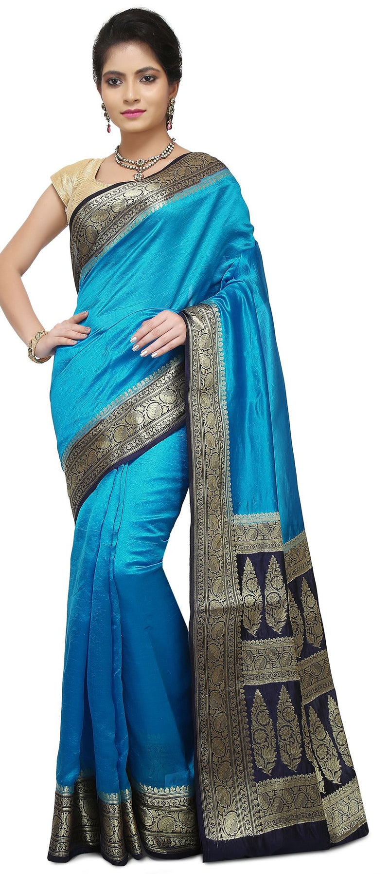 Pure Dupion Silk Banarasi Saree - The Handlooms