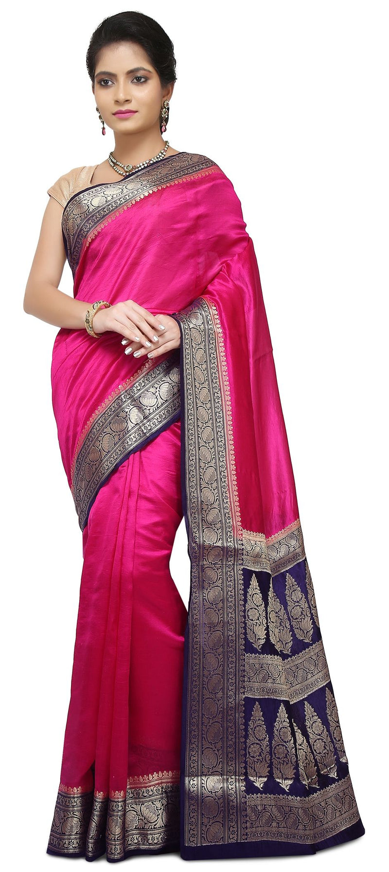 Pure Dupion Silk Banarasi Saree - The Handlooms