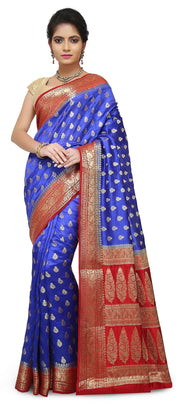 Pure Dupion Silk Banarasi Saree - Gold Zari - The Handlooms