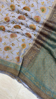 Khaddi Georgette Banarasi Saree -  Antique zari - The Handlooms