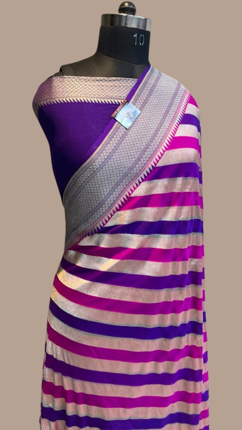 Khaddi Georgette Handloom Banarasi Saree - The Handlooms