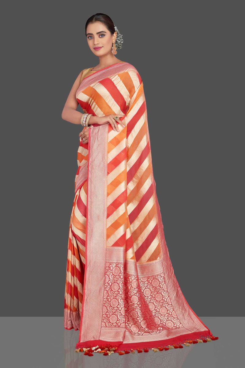 Khaddi Georgette Handloom Banarasi Saree - The Handlooms