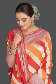 Khaddi Georgette Handloom Banarasi Saree - The Handlooms