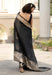 Black Pure linen Banarasi Saree - The Handlooms