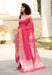 Hot Pink Pure linen Banarasi Saree - The Handlooms