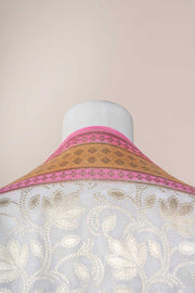 Pure Khaddi Georgette Dupatta - water zari - The Handlooms