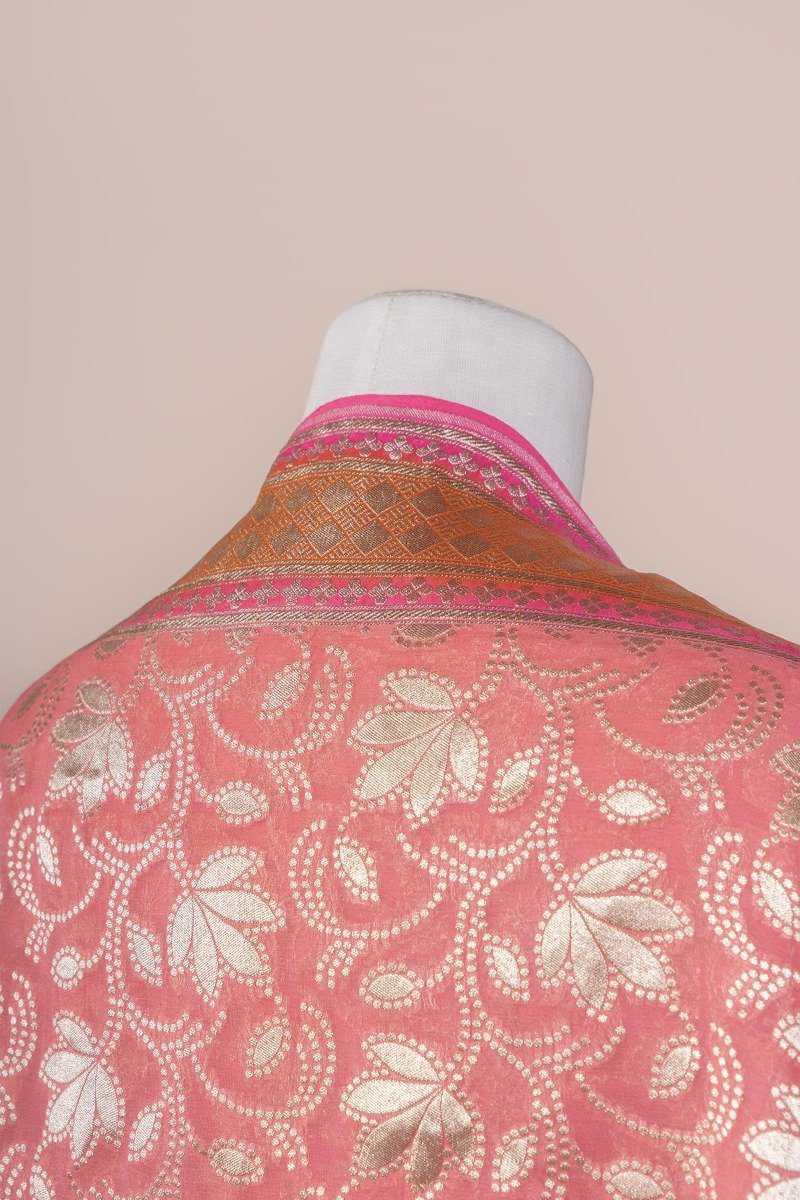 Pure Khaddi Georgette Dupatta - water zari - The Handlooms