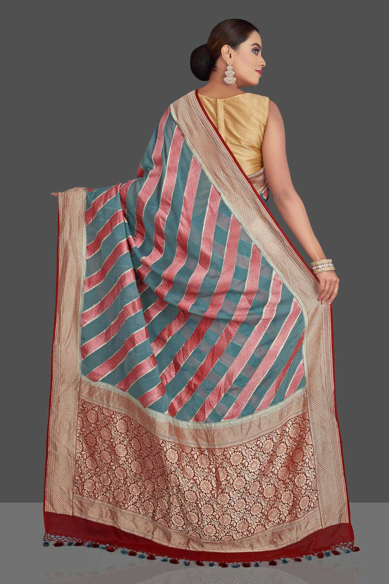 Khaddi Georgette Handloom Banarasi Saree - The Handlooms