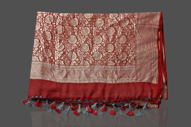 Khaddi Georgette Handloom Banarasi Saree - The Handlooms