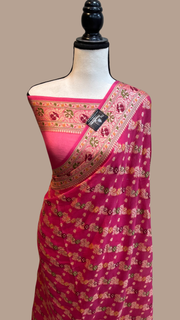 Pure Chiffon Khaddi Banarasi Saree - The Handlooms