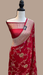 Red Khaddi Georgette Handloom Banarasi Saree - All over Jaal Work with meenakari - The Handlooms