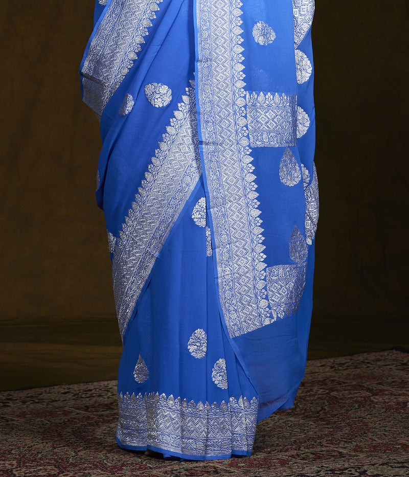 Pure Georgette Banarasi Handloom Saree - The Handlooms