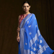 Pure Georgette Banarasi Handloom Saree - The Handlooms