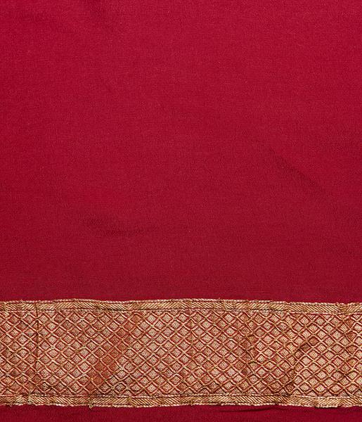 Khaddi Georgette Handloom Banarasi Saree - Gold Zari - The Handlooms