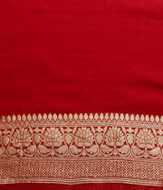 Red Khaddi Georgette Banarasi Saree -  Gold zari - The Handlooms
