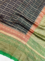 Khaddi Georgette Banarasi Saree -  Antique zari - The Handlooms