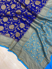 Khaddi Georgette Banarasi Saree -  Antique zari - The Handlooms