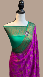 Pure Chiffon Khaddi Banarasi Saree - The Handlooms