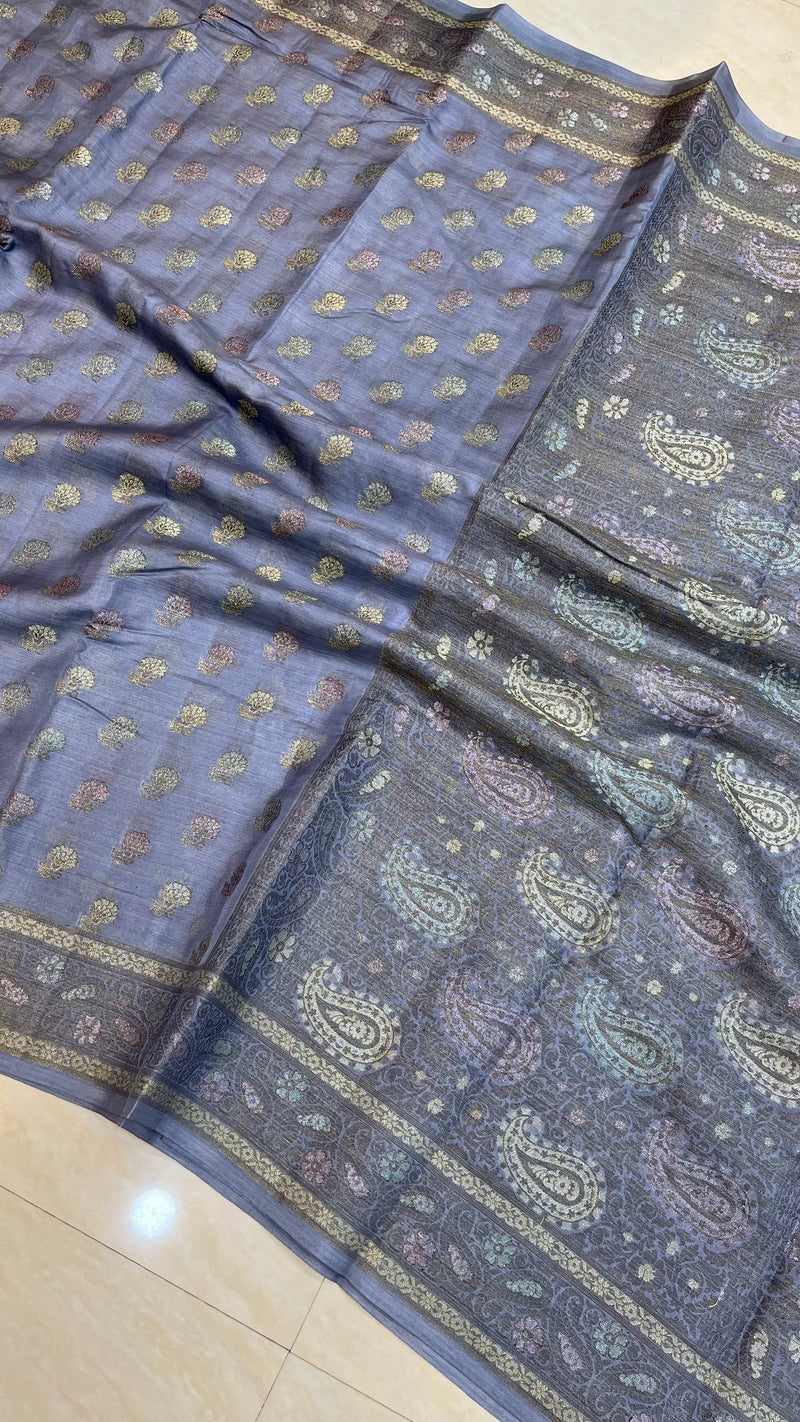 Pure Butter Crepe Banarasi Saree - The Handlooms