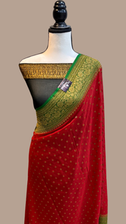 Khaddi Georgette Banarasi Saree -  Antique zari - The Handlooms