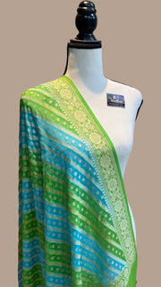 Pure Khaddi Georgette Dupatta - water zari - The Handlooms