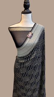 Khaddi Georgette Handloom Banarasi Saree - The Handlooms