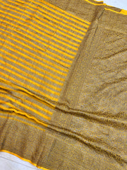Khaddi Georgette Banarasi Saree -  Antique zari - The Handlooms