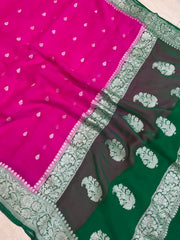 Pink Pure Georgette Banarasi Saree - The Handlooms