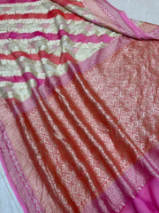 Khaddi Georgette Handloom Banarasi Saree - The Handlooms