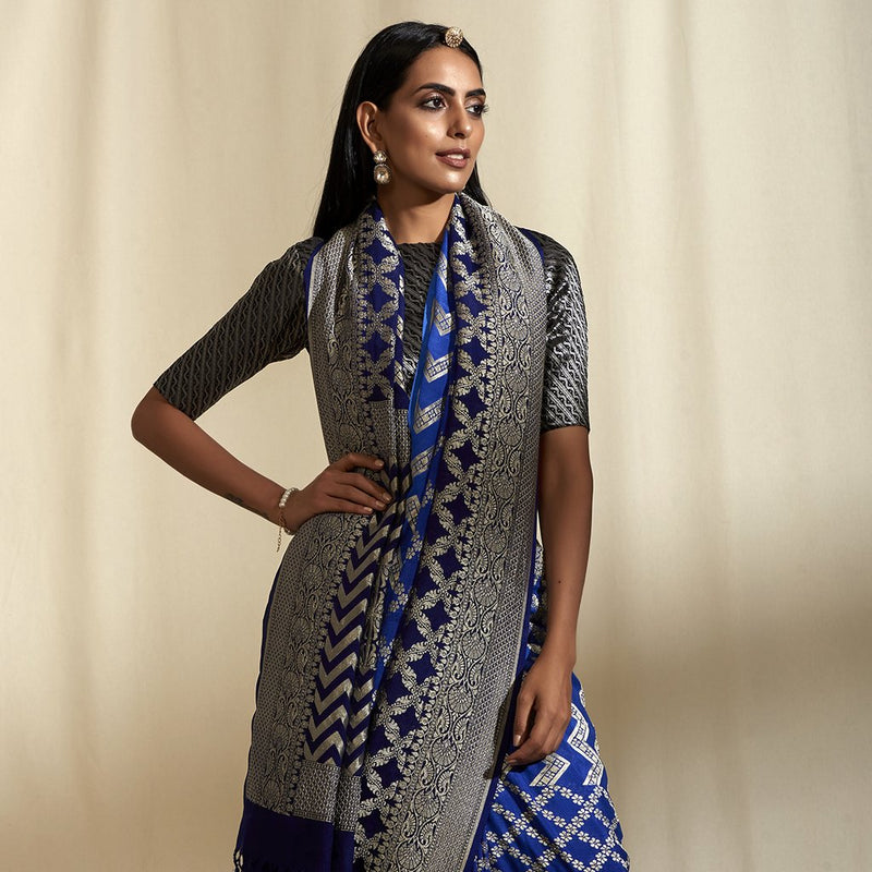 Khaddi Georgette Handloom Banarasi Saree - The Handlooms