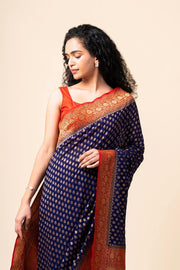 Khaddi Georgette Banarasi Saree -  Antique zari - The Handlooms