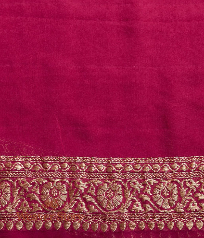 Khaddi Georgette Banarasi Saree -  Gold zari - The Handlooms