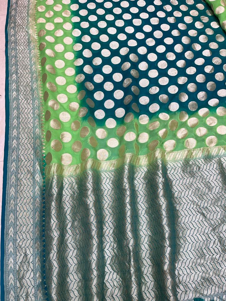 Khaddi Georgette Handloom Banarasi Saree - The Handlooms