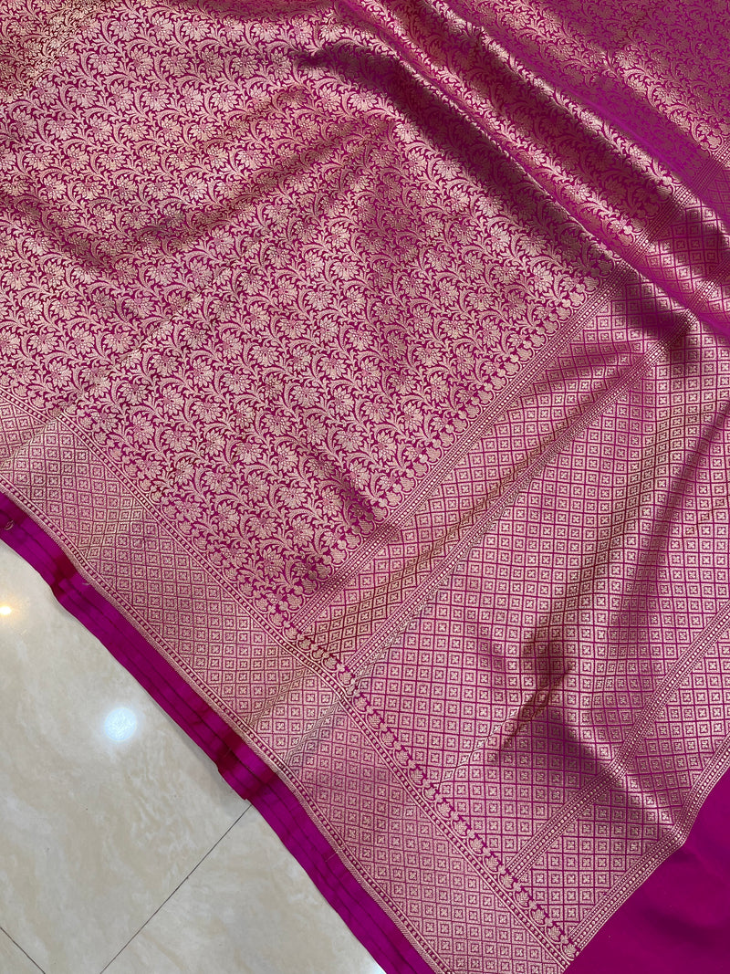 Pure Katan Silk Banarasi Handloom Saree - Tanchui Brocade - The Handlooms
