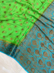 Pure Chiffon Khaddi Banarasi Saree - The Handlooms