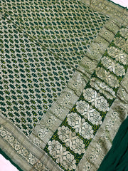 Pure Georgette Banarasi Bandhej Handloom Dupatta - The Handlooms