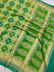 Khaddi Georgette Handloom Banarasi Saree - The Handlooms