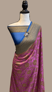 Khaddi Georgette Banarasi Saree -  Antique zari - The Handlooms