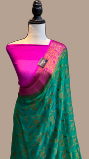 Pure Chiffon Khaddi Banarasi Saree - The Handlooms