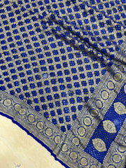 Pure Georgette Banarasi Bandhej Handloom Dupatta - The Handlooms