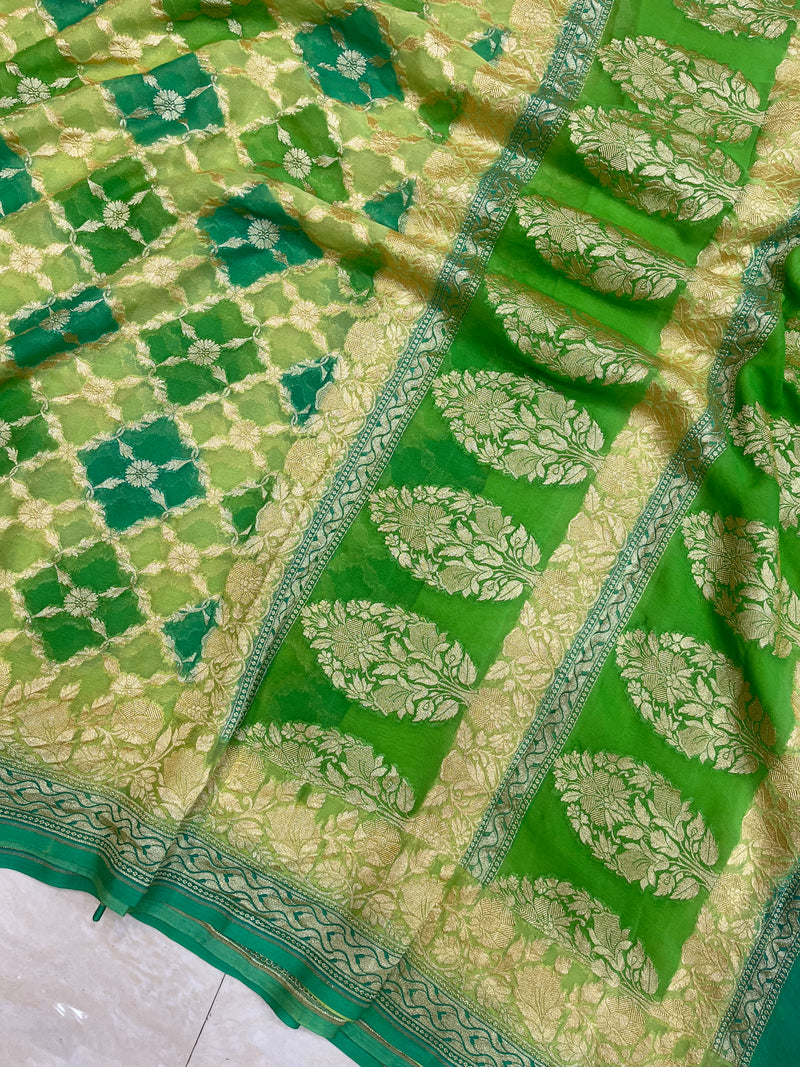 Khaddi Georgette Handloom Banarasi Saree - The Handlooms