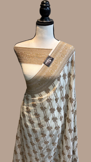 Khaddi Georgette Banarasi Saree -  Antique zari - The Handlooms