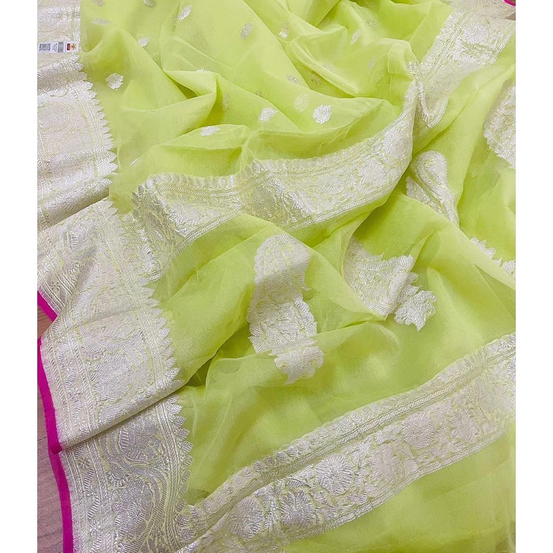 Pure Georgette Banarasi Handloom Saree - The Handlooms