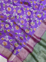 Khaddi Georgette Handloom Banarasi Saree - The Handlooms