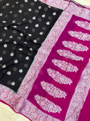 Pure Chiffon Khaddi Banarasi Saree - The Handlooms