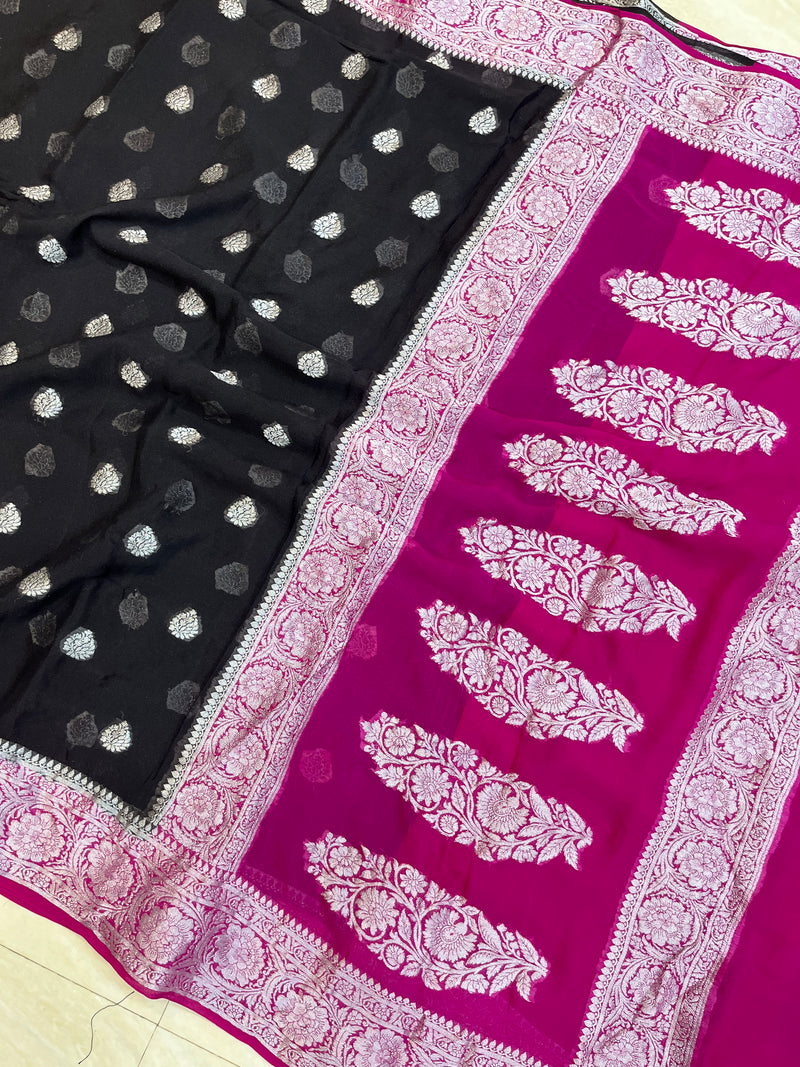 Pure Chiffon Khaddi Banarasi Saree - The Handlooms