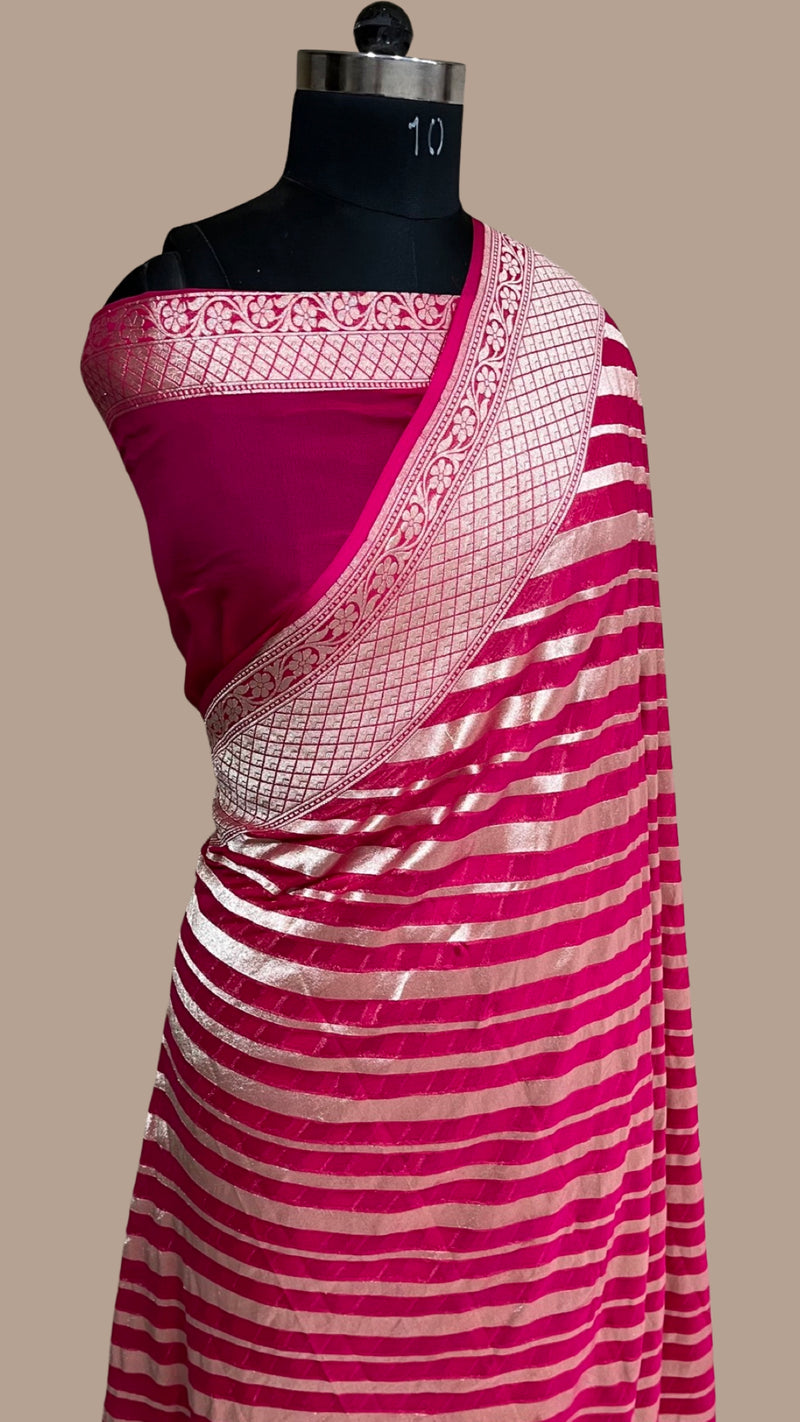 Khaddi Georgette Handloom Banarasi Saree - The Handlooms